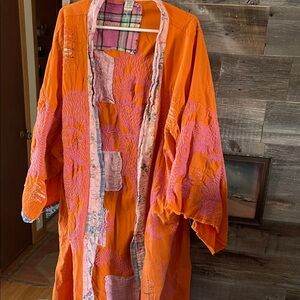 Magnolia Pearl Orange and Pink Robe